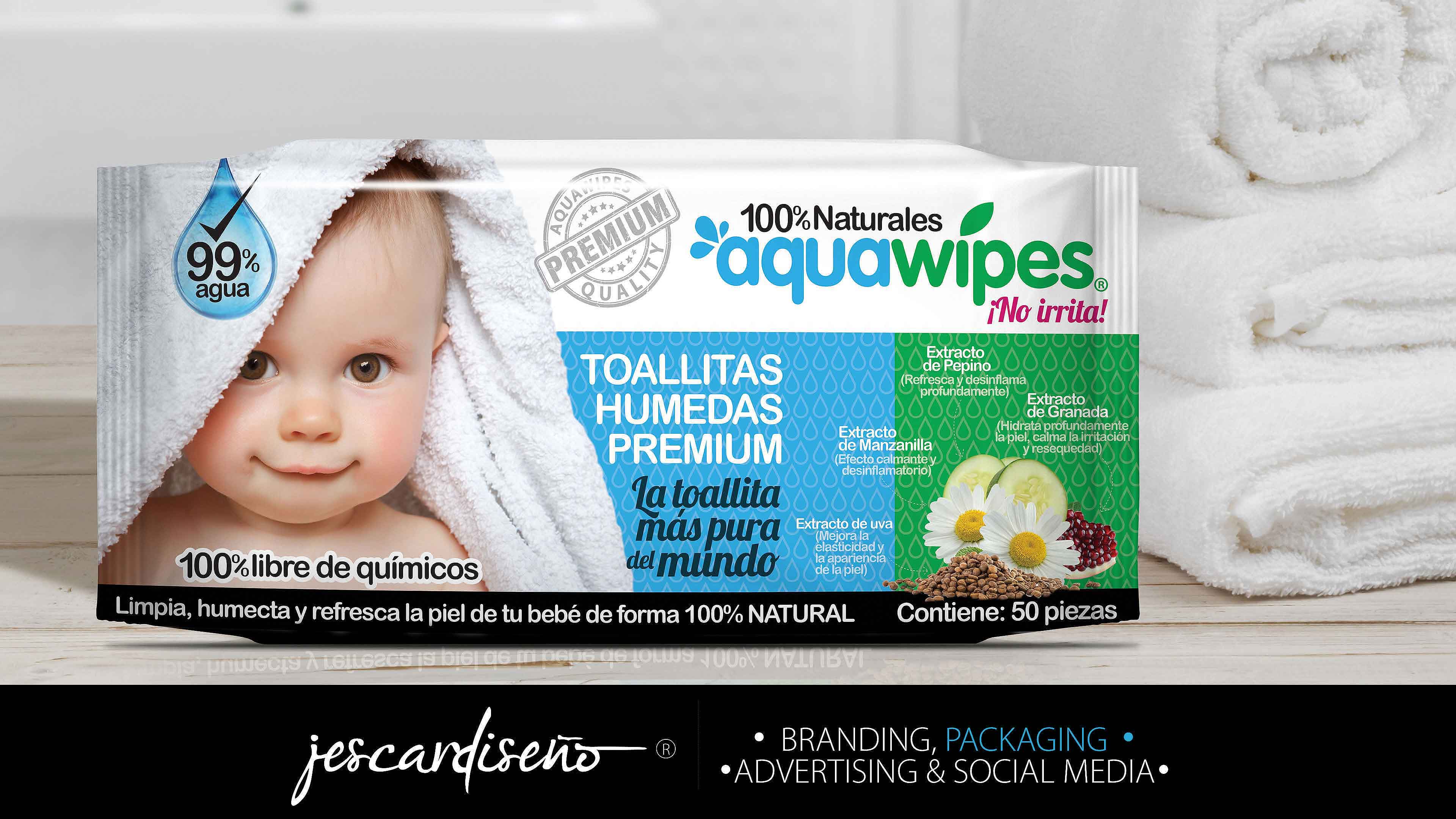 belskin aquawipes packaging branding jescardiseno