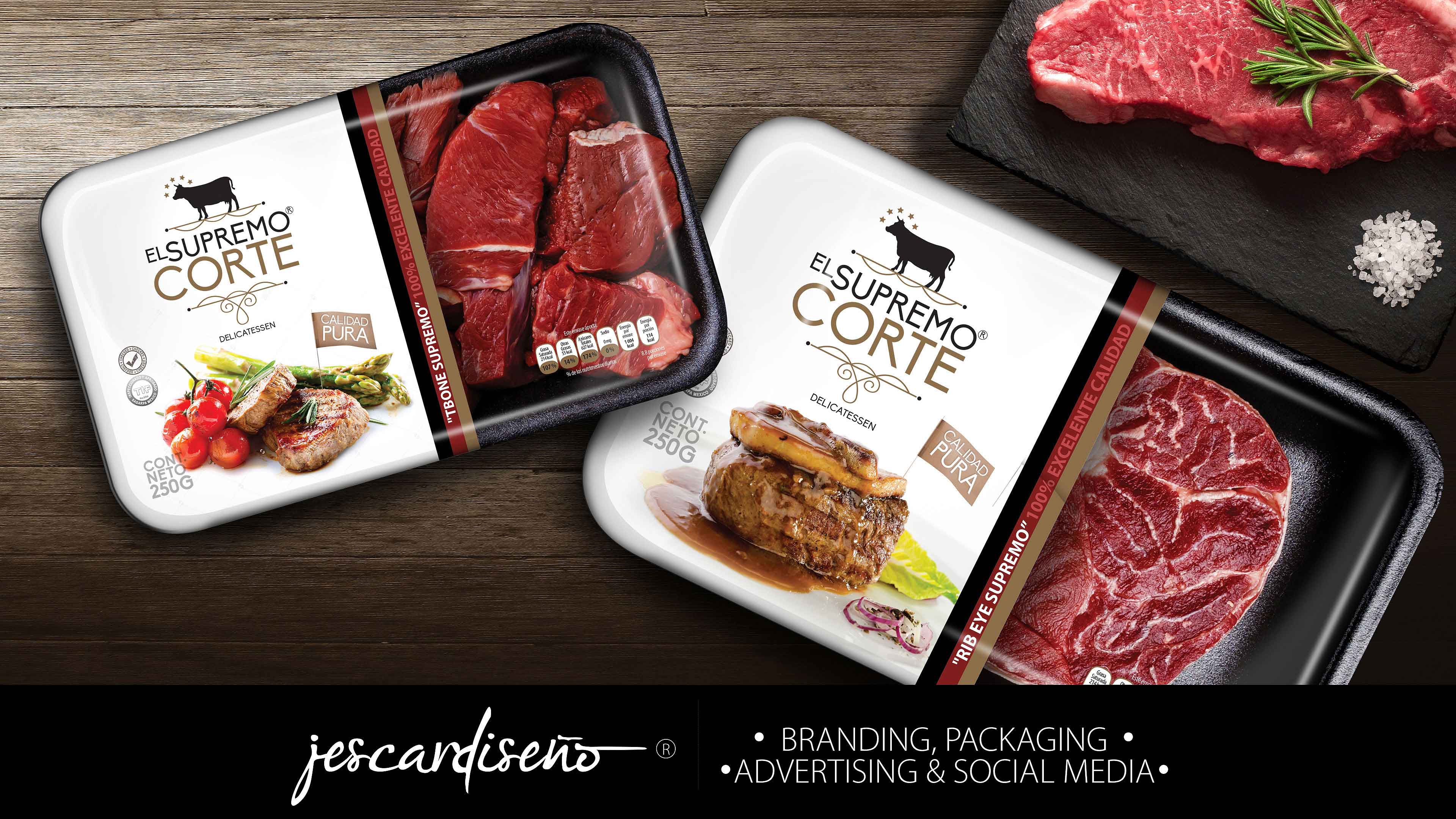 elcortesupremo carnes packaging branding jescardiseno v4