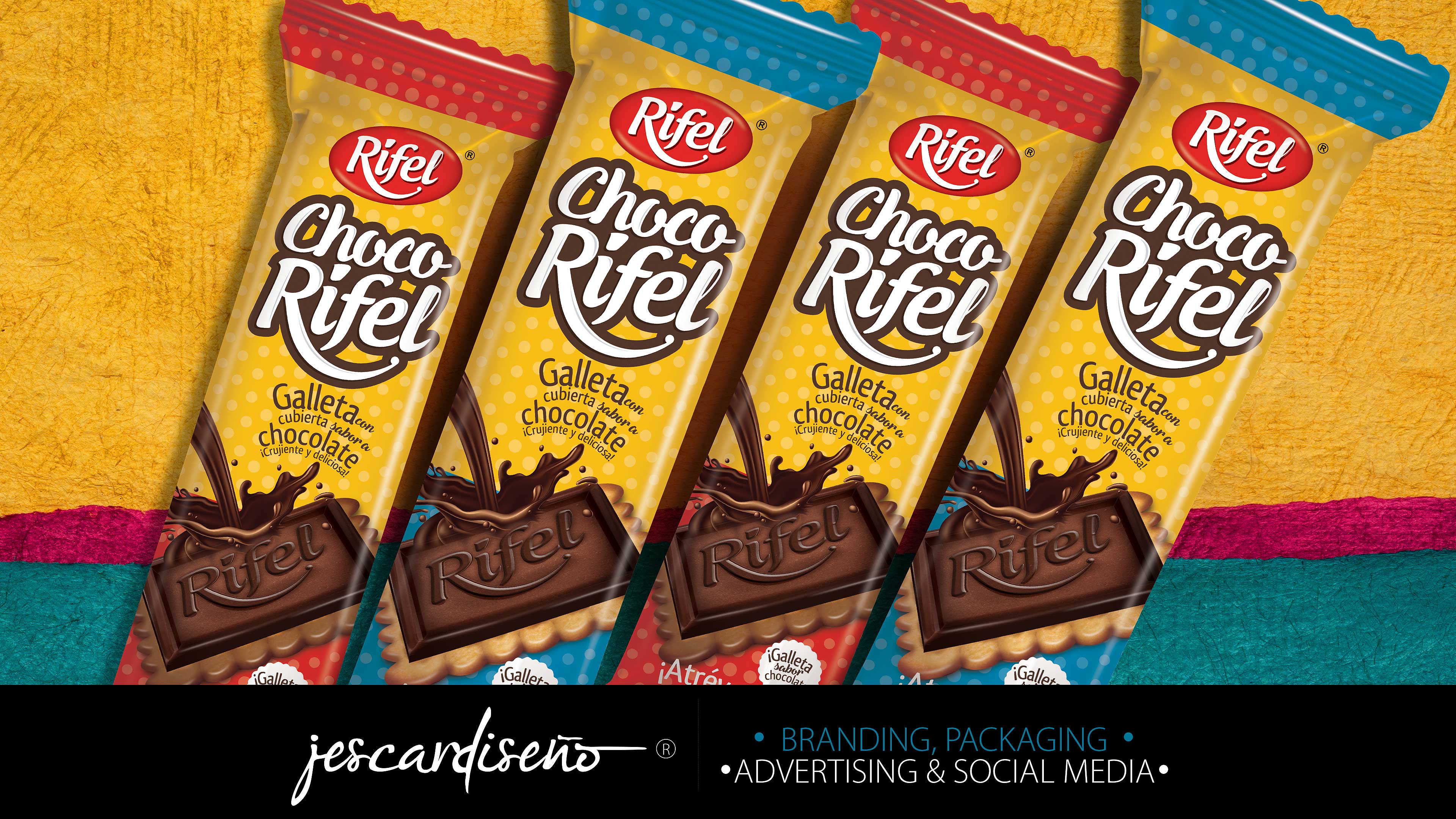 rifel chocogalleta packaging branding jescardiseno