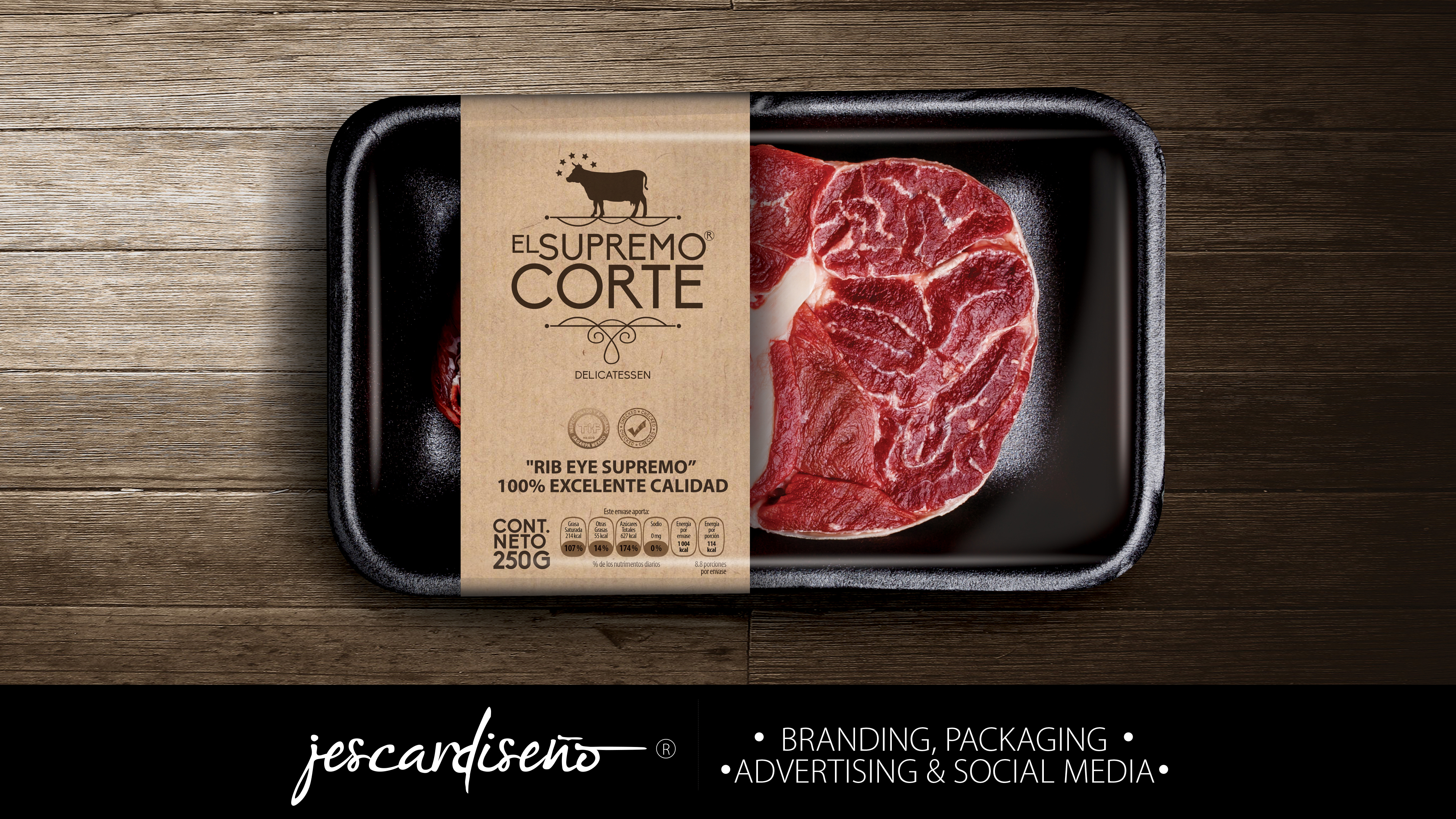 elcortesupremo carnes packaging branding jescardiseno portafolio c